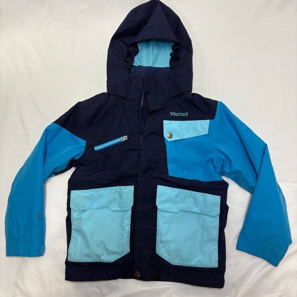 Marmot Wintet Ski Jacket Children’s Small Blue Colour Block Snow Mountain Gear